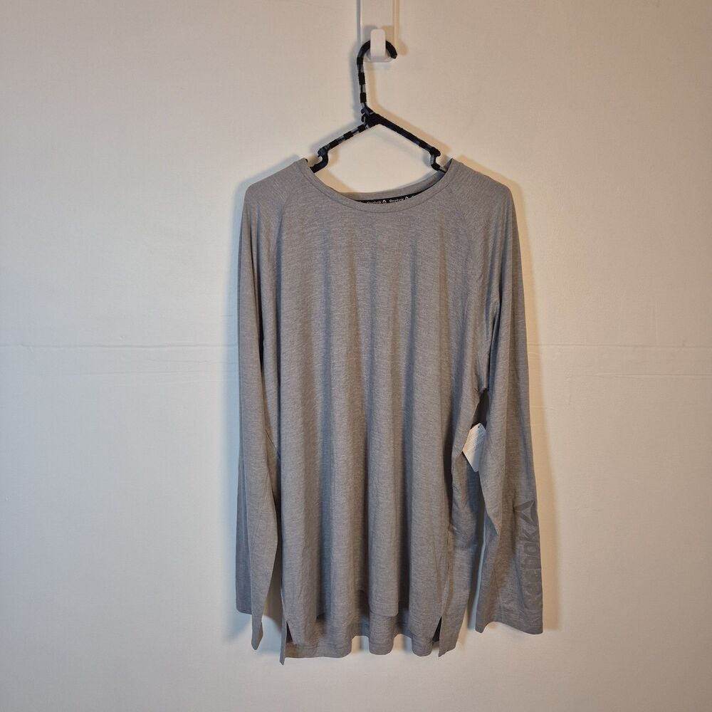 Reebok Men's Performance Shirt Size 3X Gray Heather Long Sleeve Slim Fit